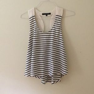 Navy and White Striped Tank.